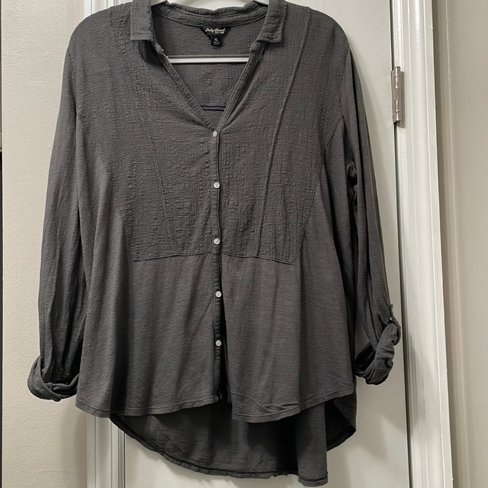 Daily Ritual Relaxed Button-Down Shirt in Charcoal